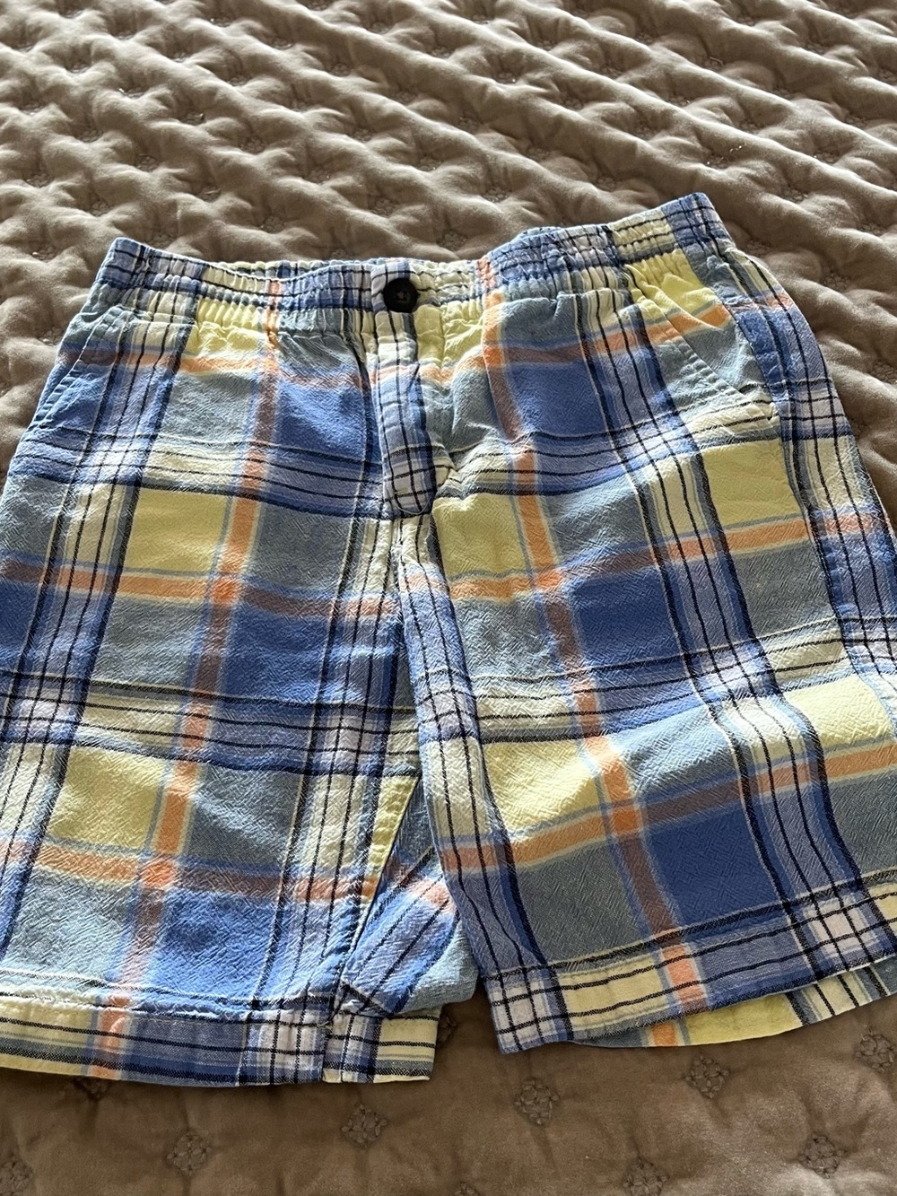 Janie and Jack Blue and Yellow Plaid Shorts